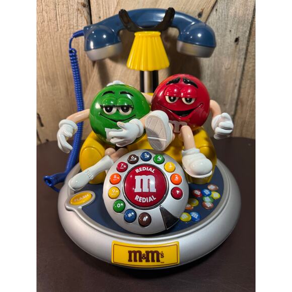 Mars M&M’s Telephone Vintage Corded Desk Phone Working Open Box Red & Green - Picture 1 of 15
